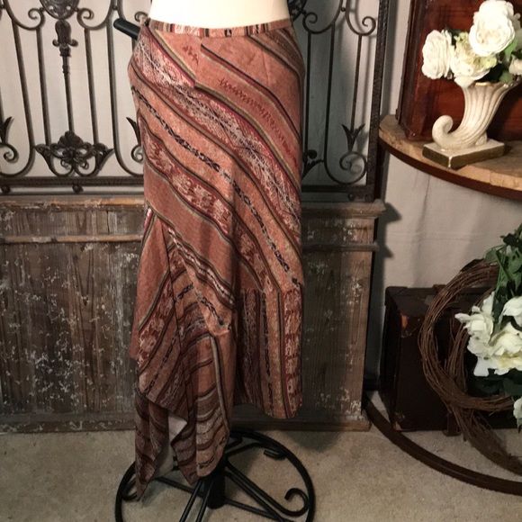 Peruvian Connection asymmetrical boho skirt - Picture 6 of 8